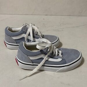 EUC Kids Vans Classic Light Blue and White Sneakers Size 11